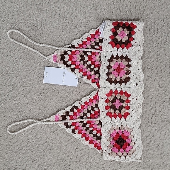 Mango handmade crochet top SZ M NWT - Picture 7 of 7